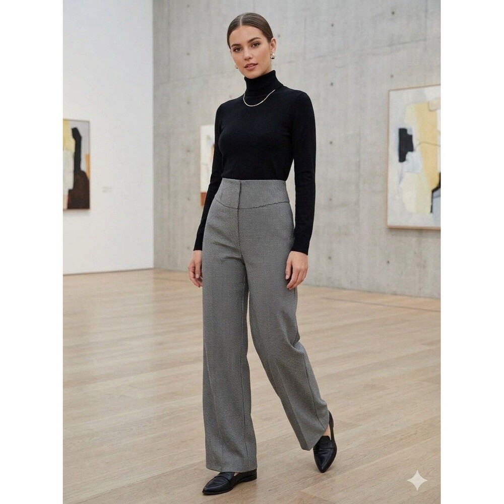 Philosophy by Republic High Waist Plaid Wide Leg Dress Pants - Size 6P
